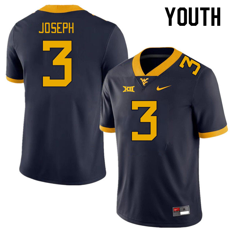Youth #3 Jaheem Joseph West Virginia Mountaineers College Football Jerseys Stitched Sale-Navy